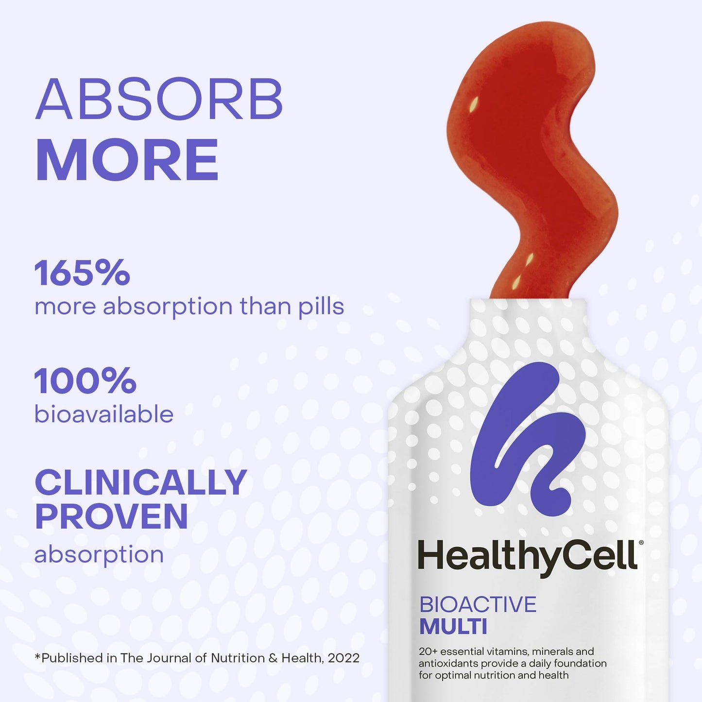 HealthyCell Bioactive Daily Liquid Multivitamin – 20+ Vitamins & 14 Gel Packs