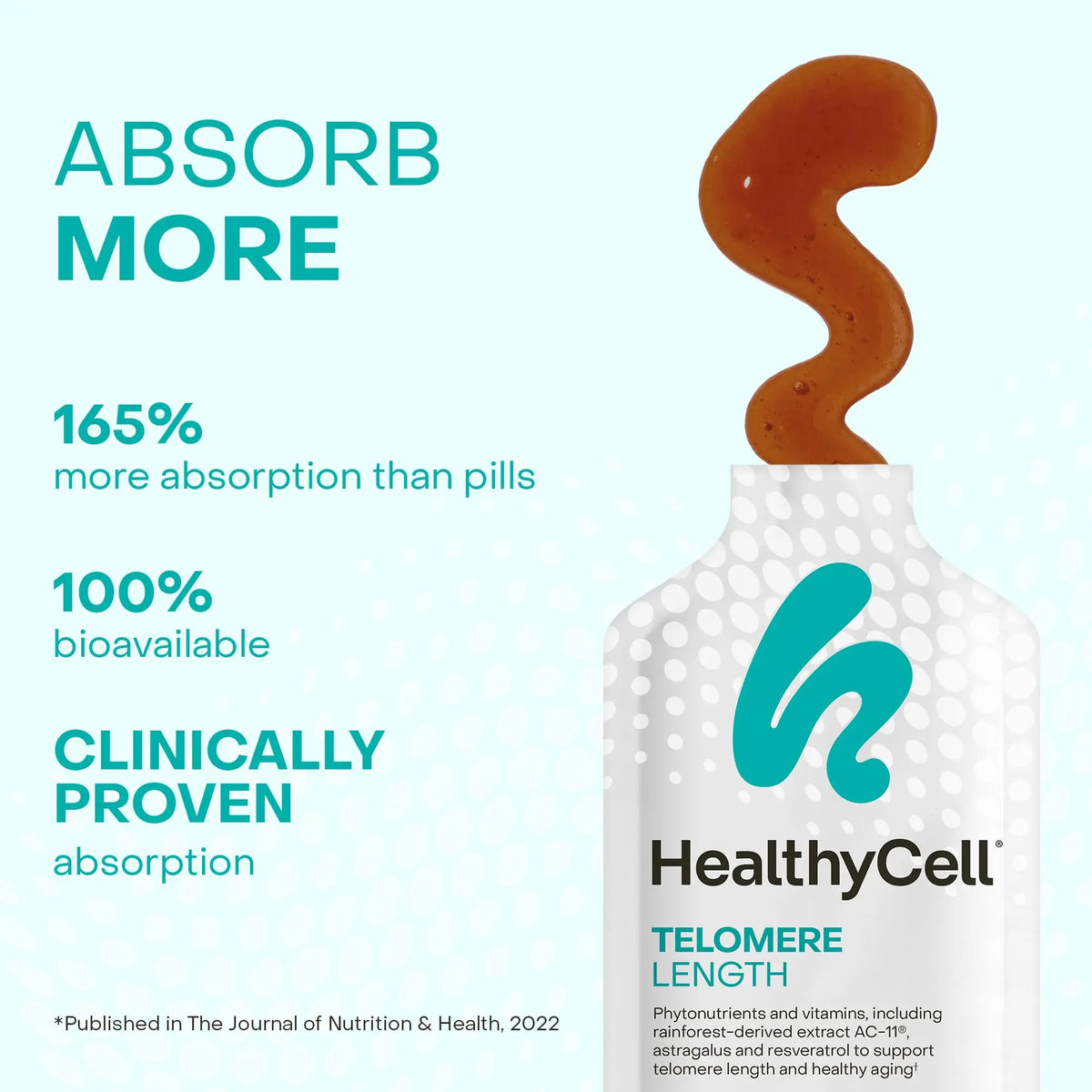 HealthyCell Telomere Length Supplement – AC-11, Astragalus & Resveratrol | 30 Grape Gel Packs BritishVita | Premium UK Vitamins & Wellness Supplements