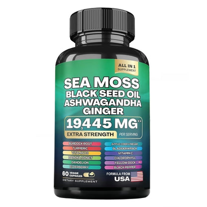 Sea Moss Black Seed Oil Ashwagandha Capsules – Immune Support | HealthyFinds