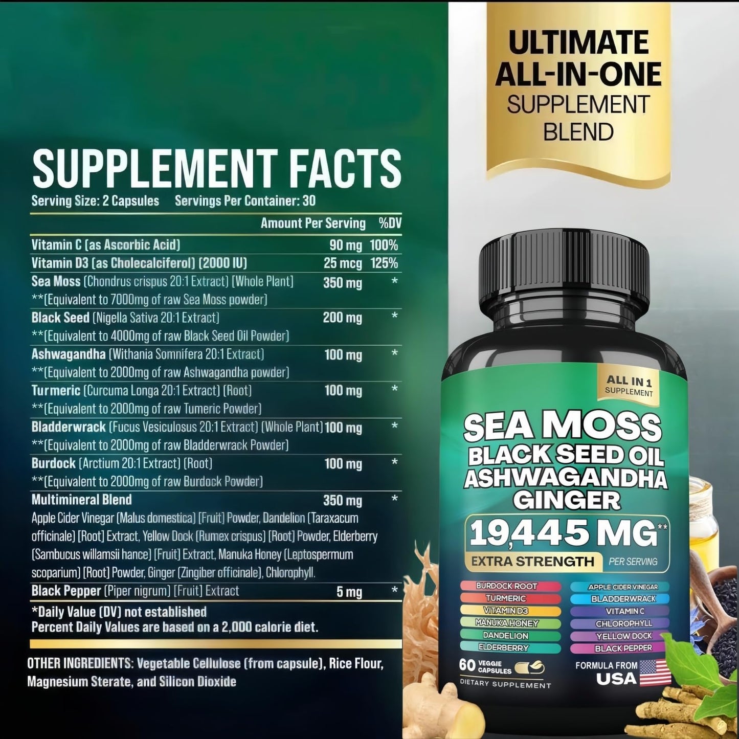 Sea Moss Black Seed Oil Ashwagandha Capsules – Immune Support | HealthyFinds