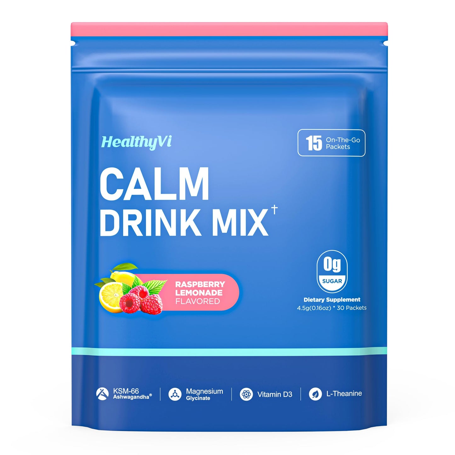 HealthyVi Calm Powdered Drink Mix – Raspberry Lemonade Sleep Aid