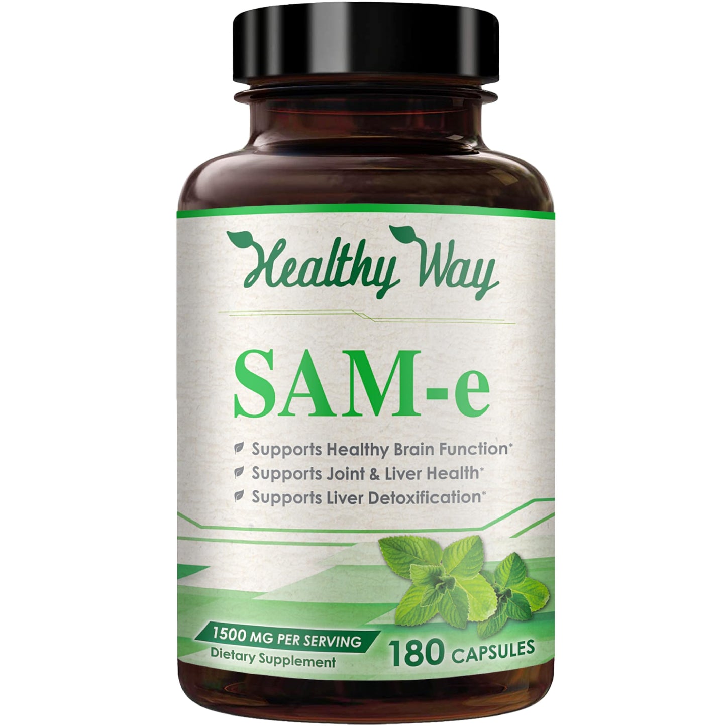 HealthyWayRx 1500mg SAM-e Supplement | High-Strength S-Adenosyl-L-Methionine for Brain, Mood & Liver Support