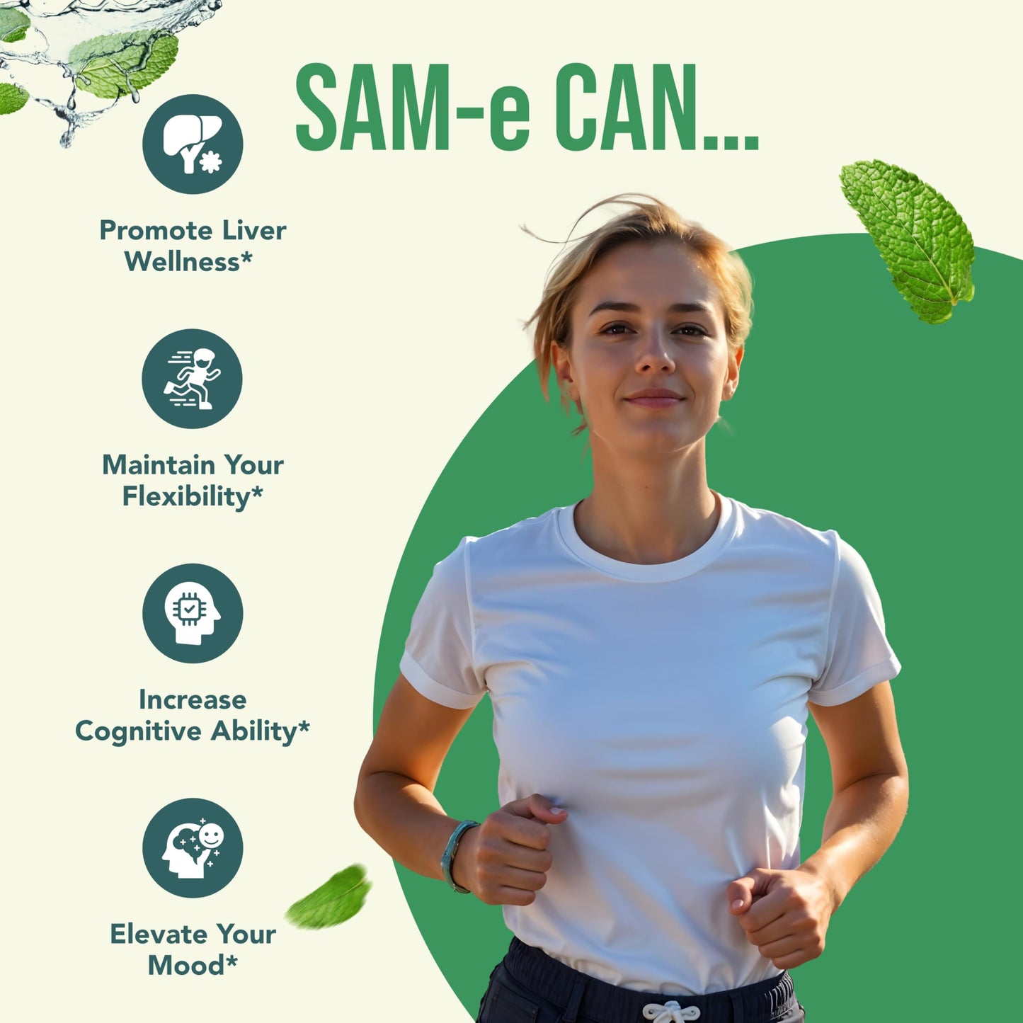 HealthyWayRx 1500mg SAM-e Supplement | High-Strength S-Adenosyl-L-Methionine for Brain, Mood & Liver Support