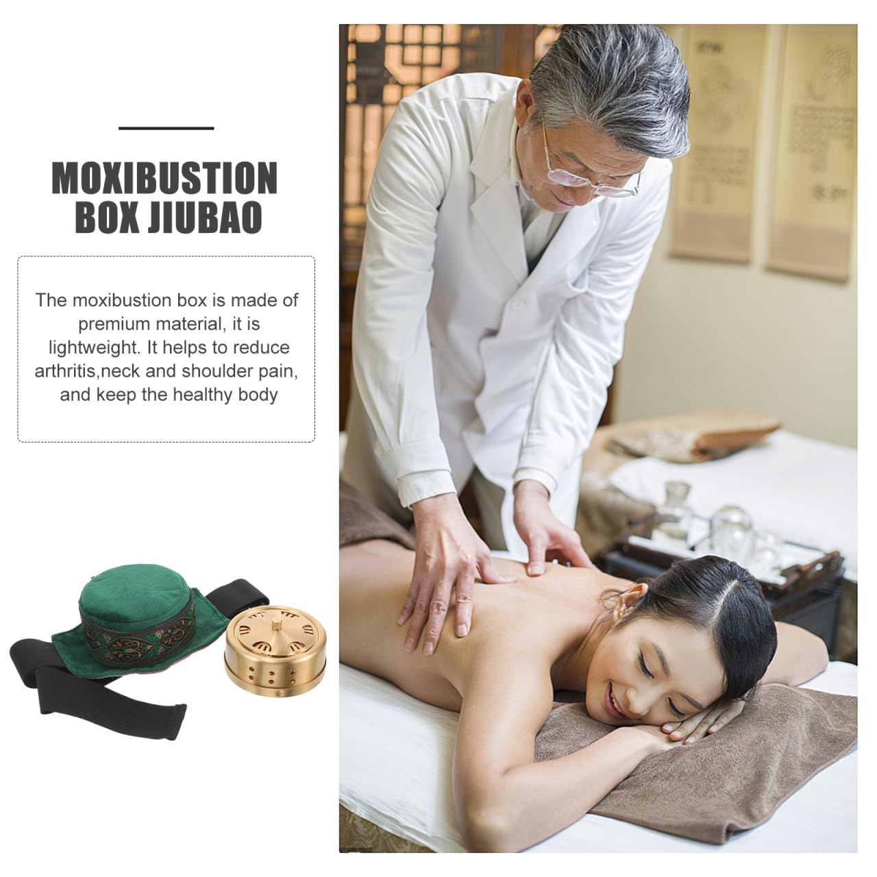 Healvian Moxibustion Box Copper Moxa Burner Kit – Easy to Use, Sturdy
