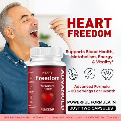 Heart Freedom Capsules - Official HeartFreedom Pills | All-Natural, Maximum Strength (60 Capsules)