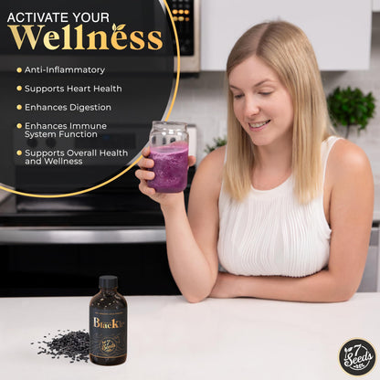 7 Seeds Cold Pressed Black Seed Oil - 240 ml Cold Pressed Nigella Sativa Liquid for Immune Support, Inflamation Support, Digestion, Hair & Skin (8 Fl Oz)