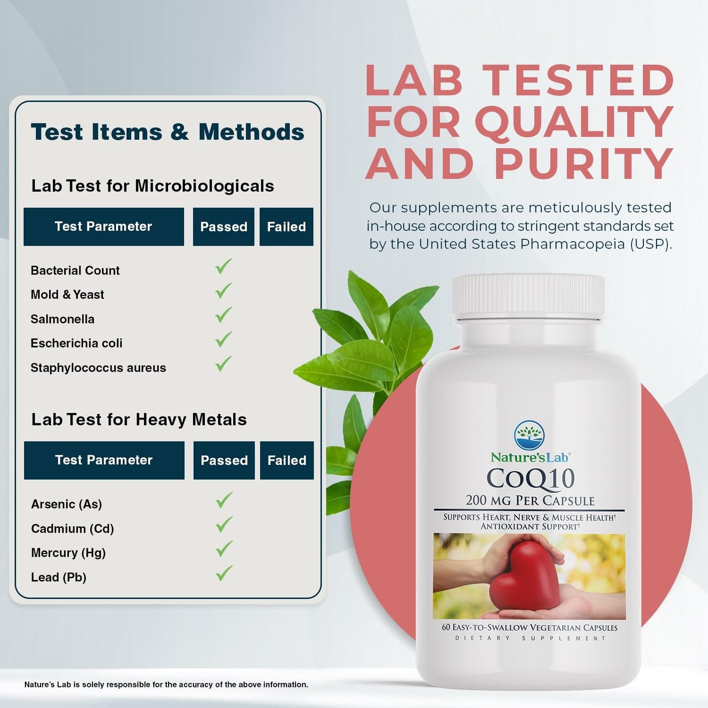 Nature's Lab CoQ10 200mg – Supports Heart, Nerve & Muscle Health* – 60 Count (2-Month Supply)