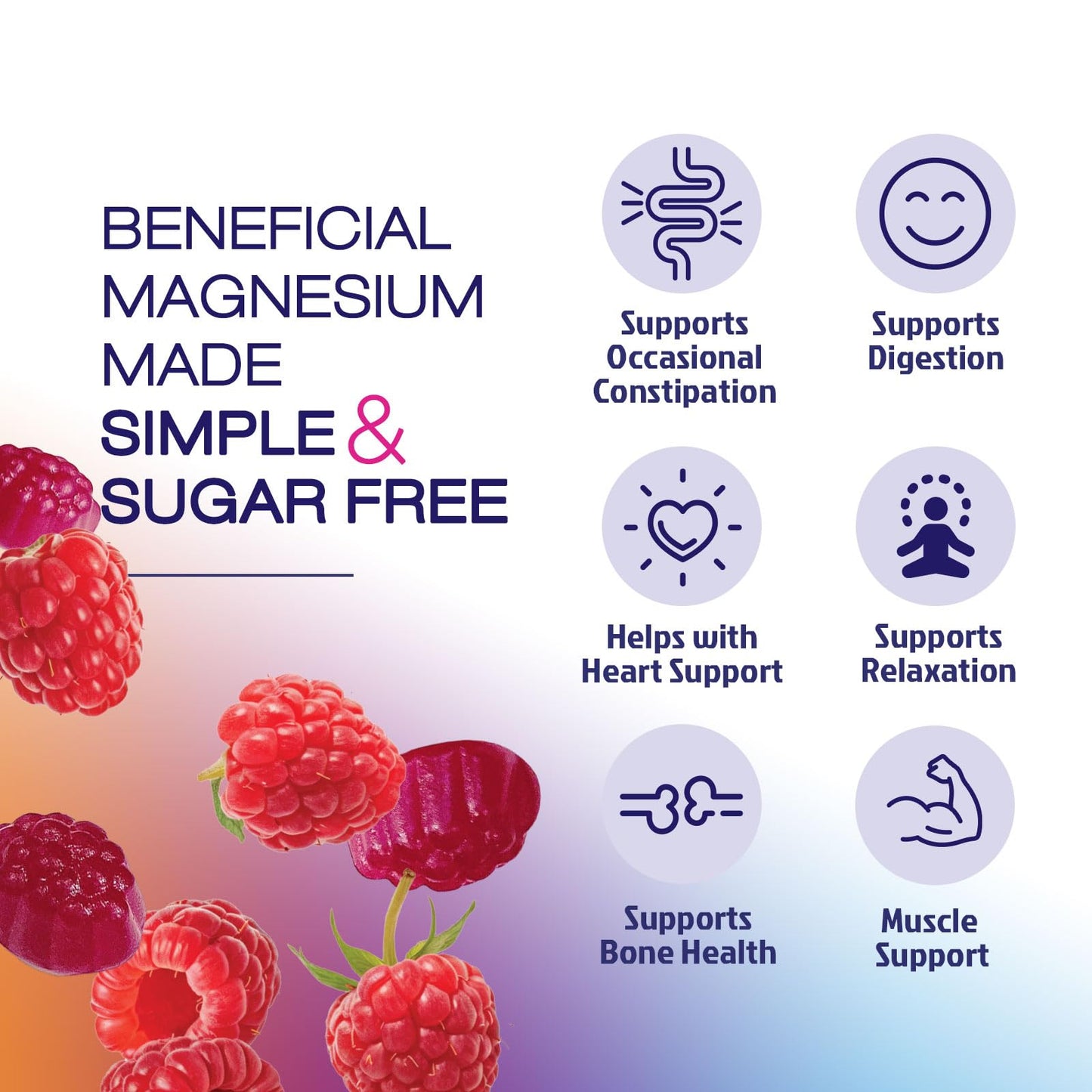 Magnesium Citrate Gummies Sugar-Free – High Absorption, 60 Gummies | Sleep, Heart & Bones Support