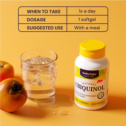 Healthy Origins Ubiquinol 200 mg | CoQ10 for Heart Health & Antioxidant Support | 30 Softgels