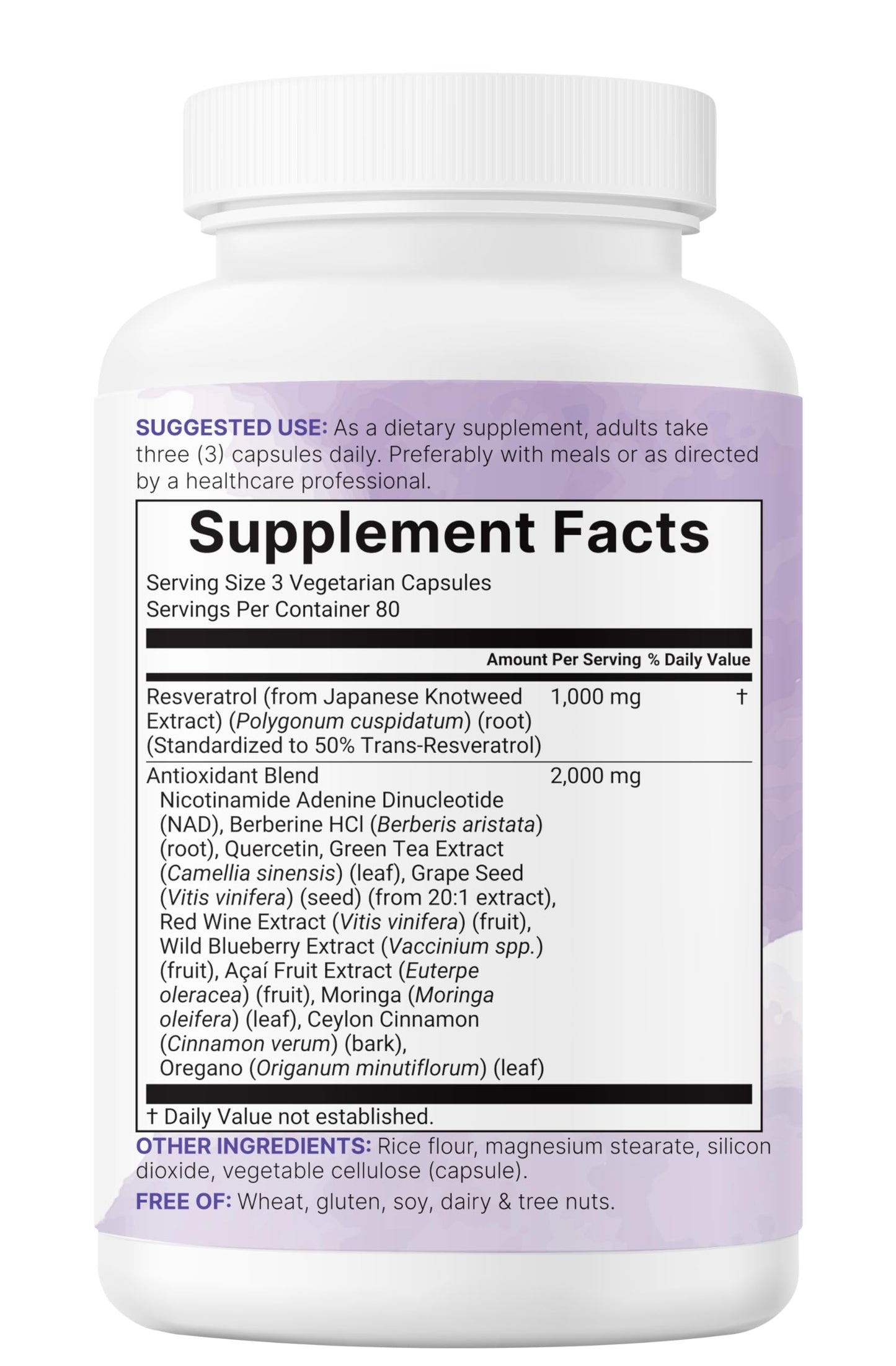 Resveratrol NAD 3,000mg – 240 Veggie Caps | NMNH 11-in-1 Antioxidant Blend