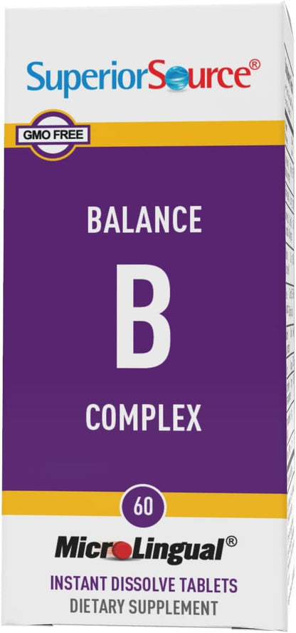 Superior Source Balance B Complex – Instant-Dissolve B Vitamins (60 Tablets)
