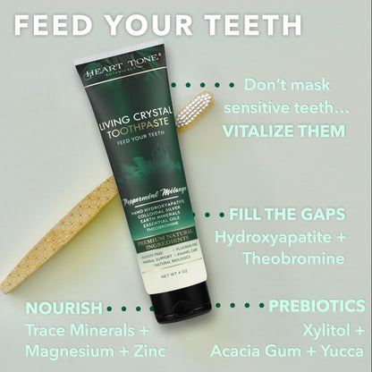 Heart Tone Botanicals Living Crystal Toothpaste - Fluoride Free & Remineralizing Nano Hydroxyapatite