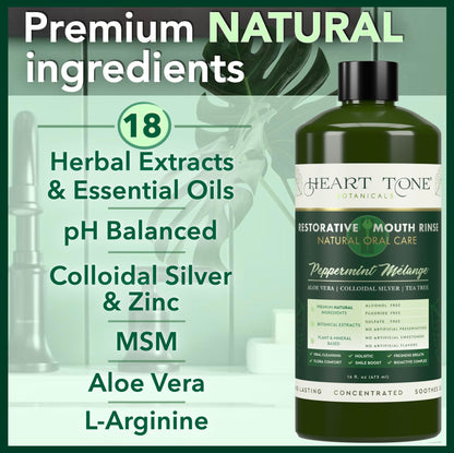 Heart Tone Botanicals Nano Silver Mouthwash – All Natural, Fluoride Free