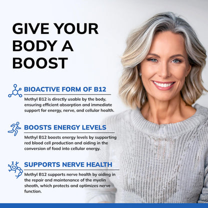 aSquared Nutrition Vitamin B12-5000 mcg (Methylcobalamin) – 120 Tablets | Max Strength Energy, Brain & Heart Support