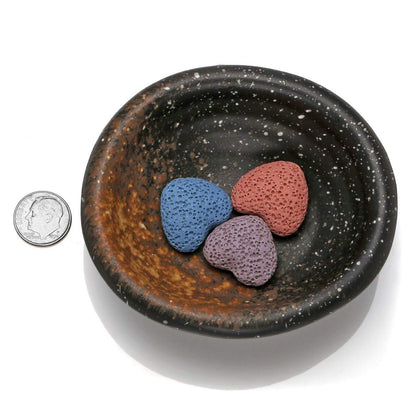 Top Plaza Lava Rock Aromatherapy Diffuser Set – Oval Ceramic Tray & 14 Heart Lava Beads