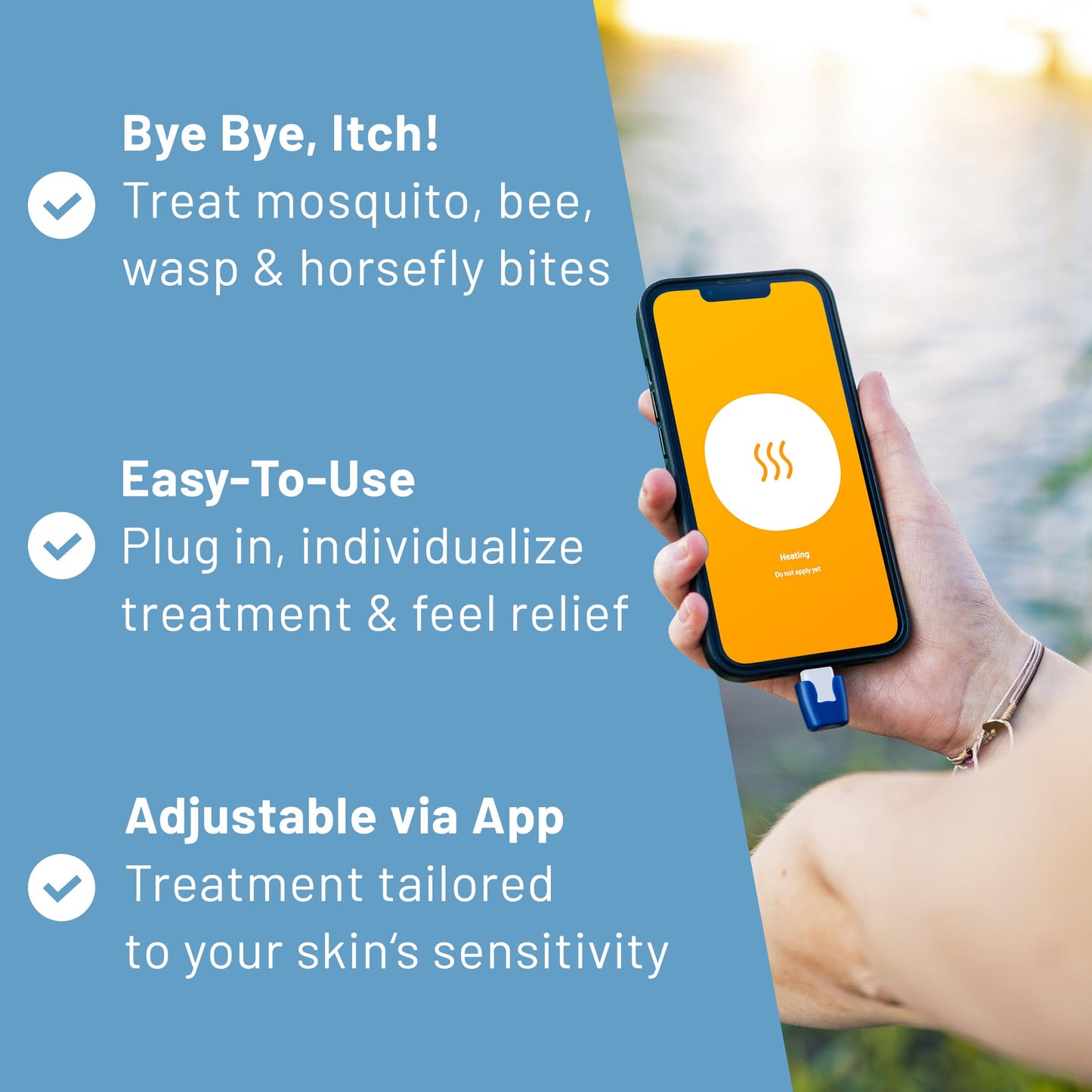 heat it - Smartphone-Powered Insect Bite Healer | Chemical-Free Heat Therapy (USB-C)
