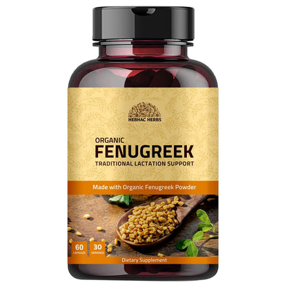 Hebhac Herbs Fenugreek Capsules for Women - 60 Capsules | 1000mg Lactation & Breastfeeding Support