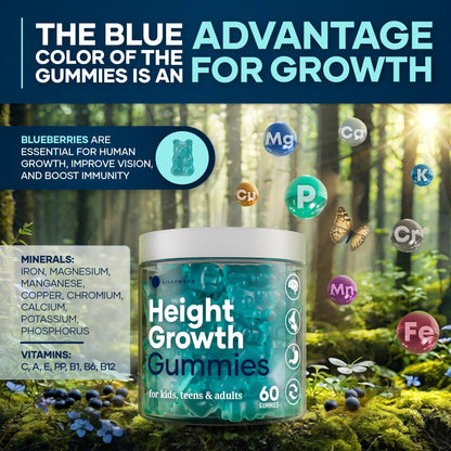 Height Growth Gummies – Multivitamin Growth Support for Adults & Kids