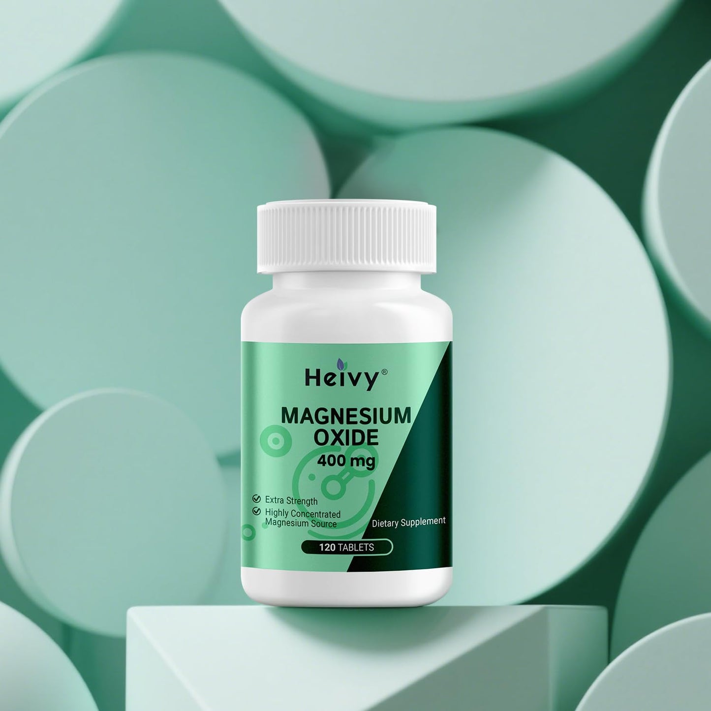 Heivy Magnesium Oxide 400mg – Magnesium Supplement for Muscle Recovery & Relaxation | Vegan, Gluten-Free, Made in USA