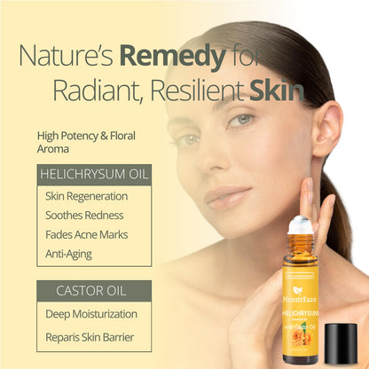 Helichrysum & Castor Oil Roll-On 10ml | High Potency, Acne & Anti-Aging