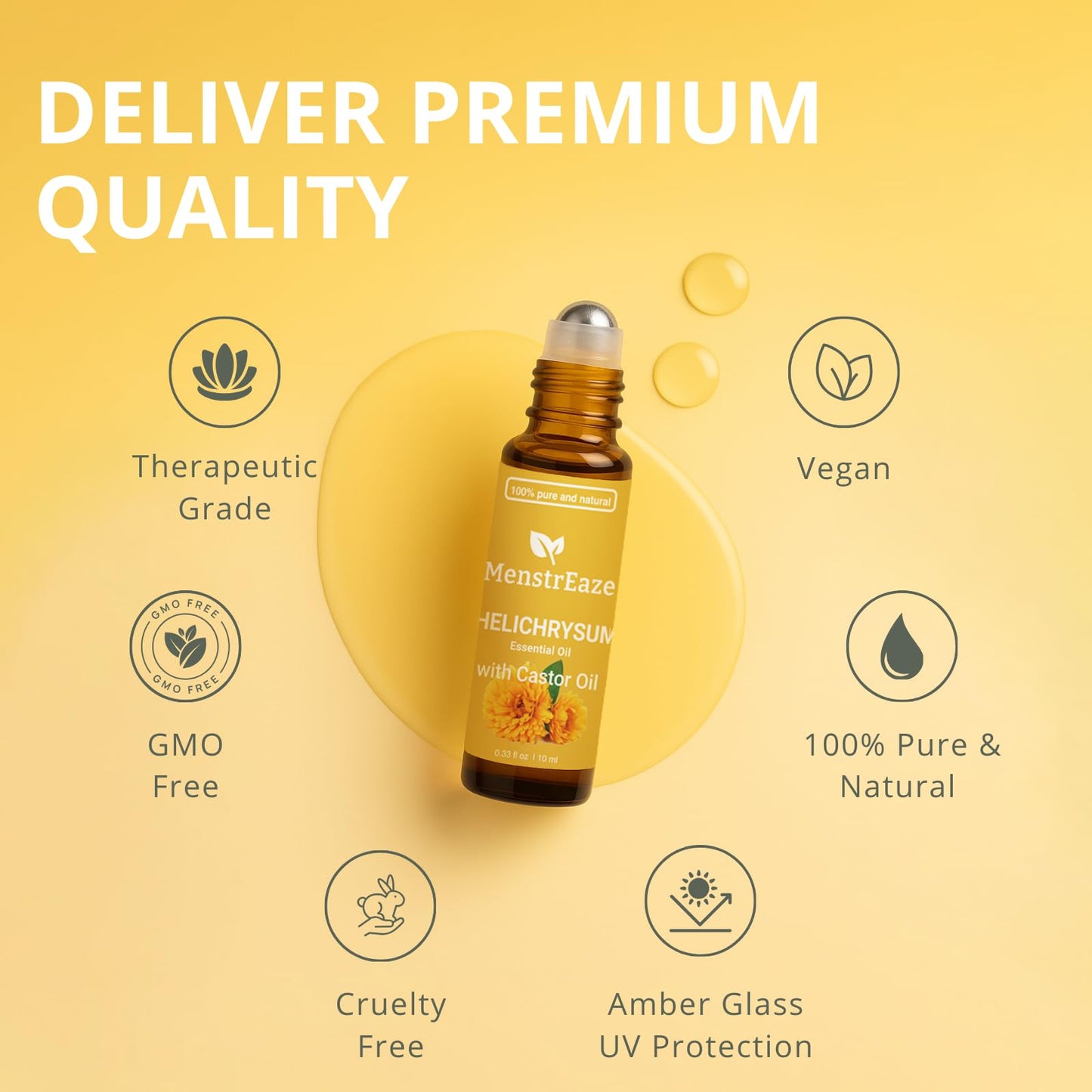 Helichrysum & Castor Oil Roll-On 10ml | High Potency, Acne & Anti-Aging