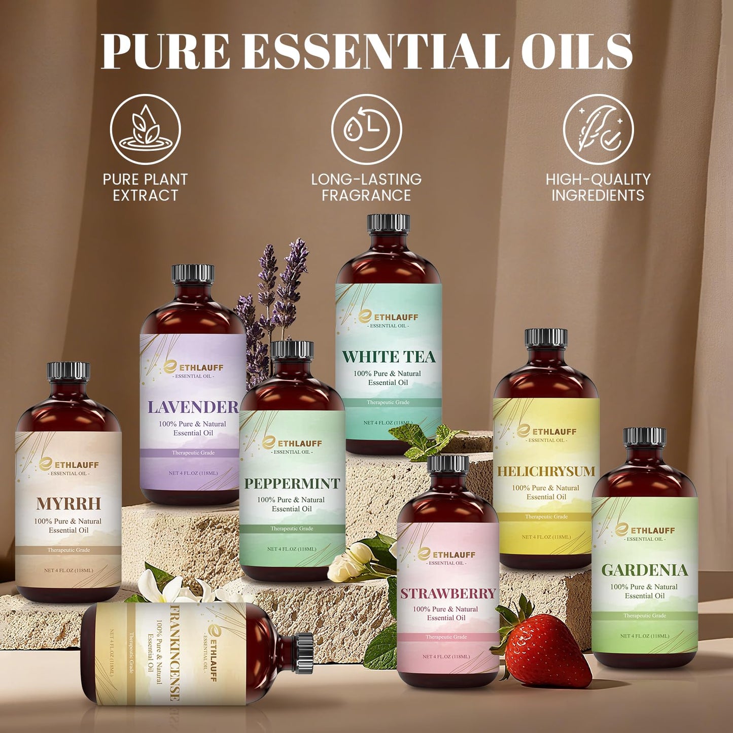 Helichrysum Essential Oil Set: 4 oz Bottle + 0.34 oz Roll-On