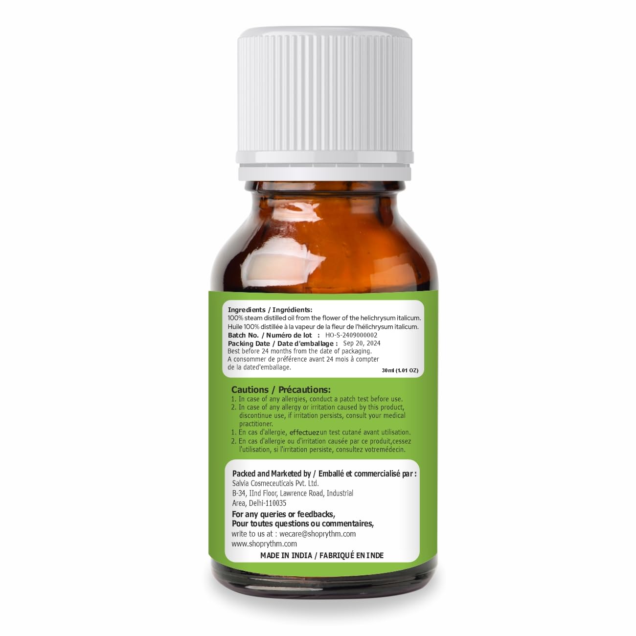 Helichrysum Essential Oil (Helichrysum Italicum) - 100% Pure & Natural, Therapeutic Grade, 30 ml