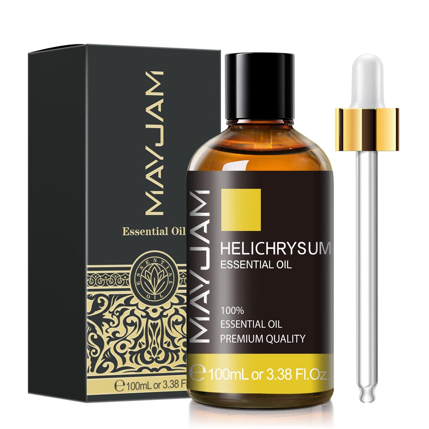 Helichrysum Essential Oil – MAYJAM, 100ml Glass Dropper for Diffusers