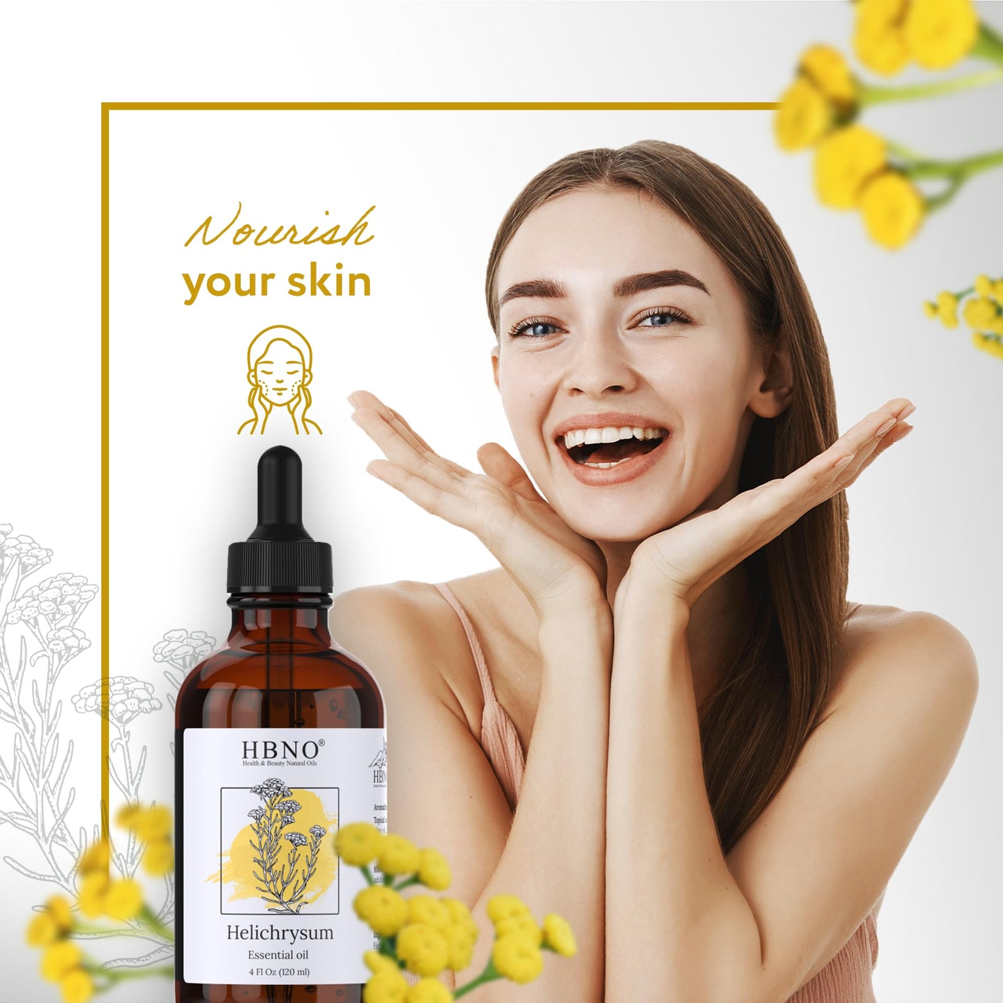 HBNO Helichrysum Oil – 4 oz (120 ml) Value Size