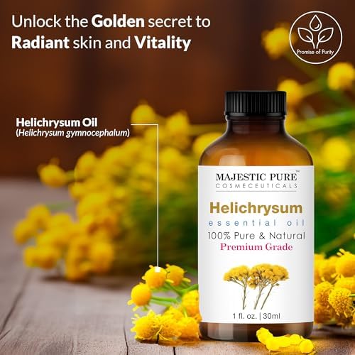 Majestic Pure Helichrysum Essential Oil 1oz – Pure, Natural, Glass Dropper