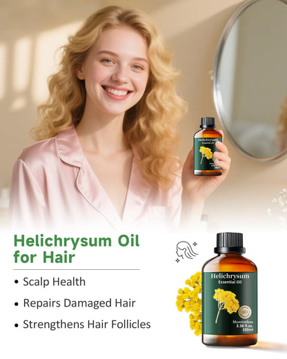 Helichrysum Essential Oil Pure - Mumianhua Helichrysum Oil (3.38 Fl oz)
