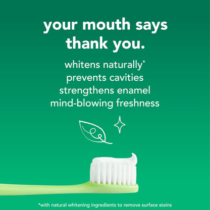 hello Naturally Whitening Fluoride Toothpaste — Mint, 3 Pack (4.7 oz tubes)