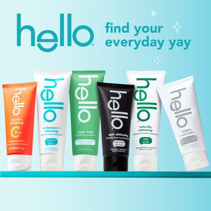 hello Naturally Whitening Fluoride Toothpaste — Mint, 3 Pack (4.7 oz tubes)