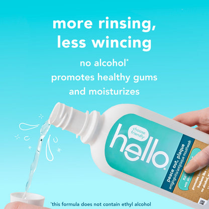 Hello Peace Out Plaque Mouthwash – Fluoride Free, Alcohol Free, Vegan (3x16 oz)