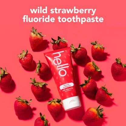 Hello Wild Strawberry Kids Toothpaste with Fluoride – ADA Approved, 3 Pack, 4.2 oz