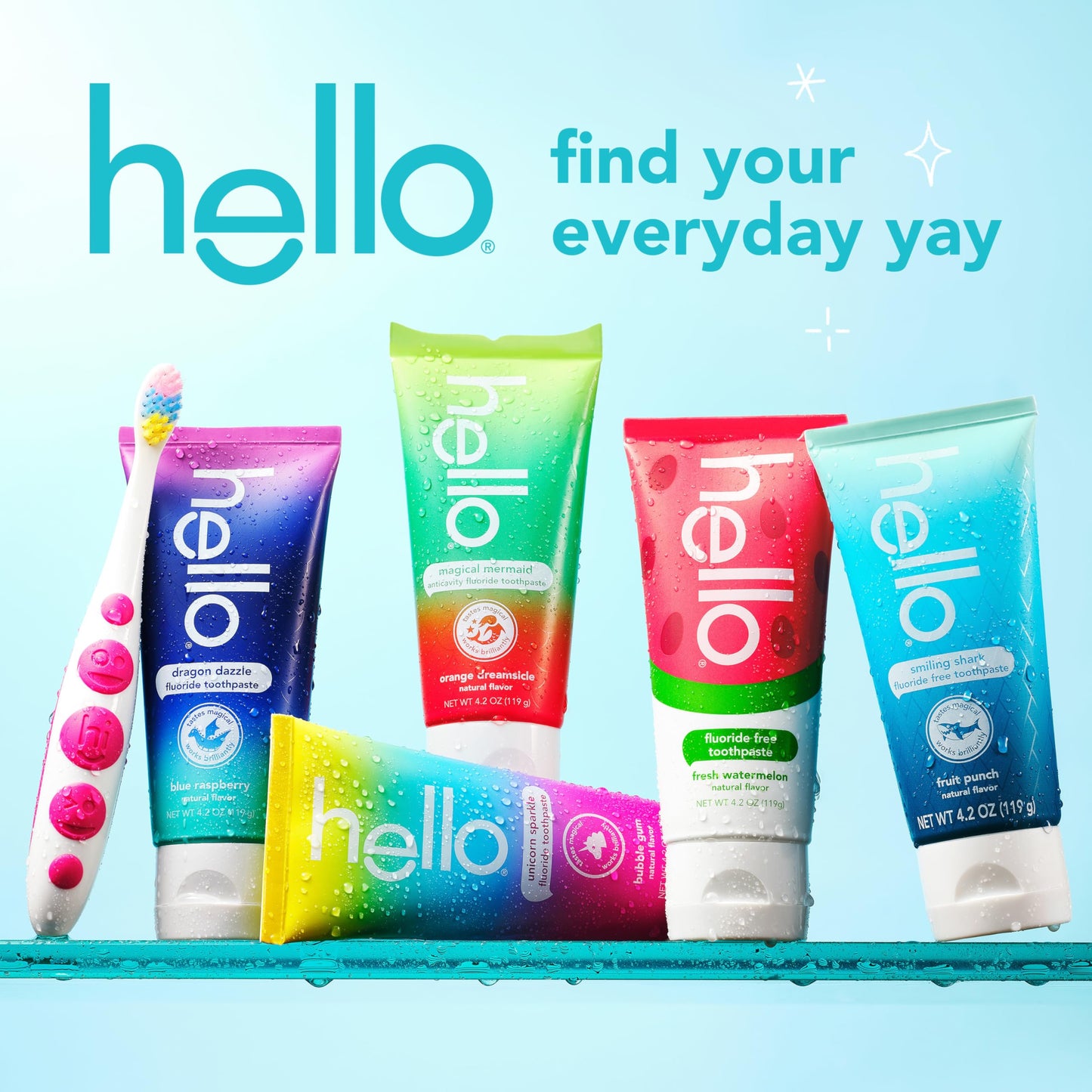 Hello Wild Strawberry Kids Toothpaste with Fluoride – ADA Approved, 3 Pack, 4.2 oz