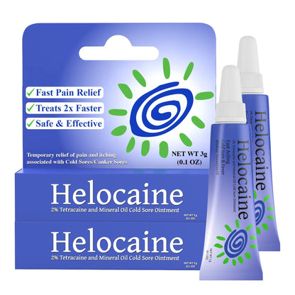 Helocaine Fast Acting Cold Sore Treatment – 3g OTC Pain Relief (2 Pack)