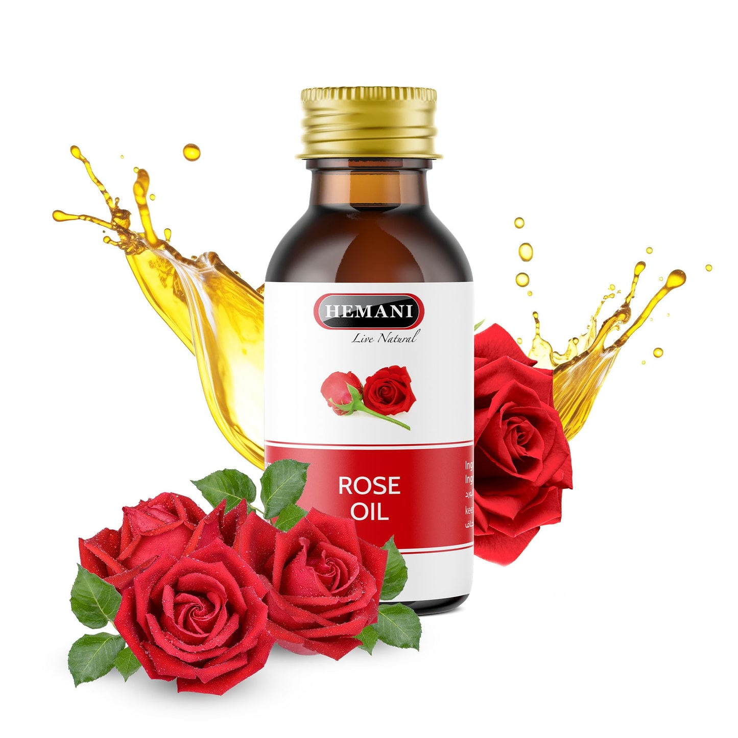 Hemani Rose Oil 30ml | Pure Cold-Pressed Edible Oil for Cooking, Skincare & Aromatherapy