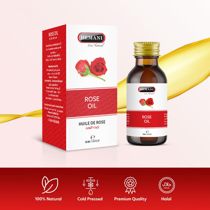 Hemani Rose Oil 30ml | Pure Cold-Pressed Edible Oil for Cooking, Skincare & Aromatherapy