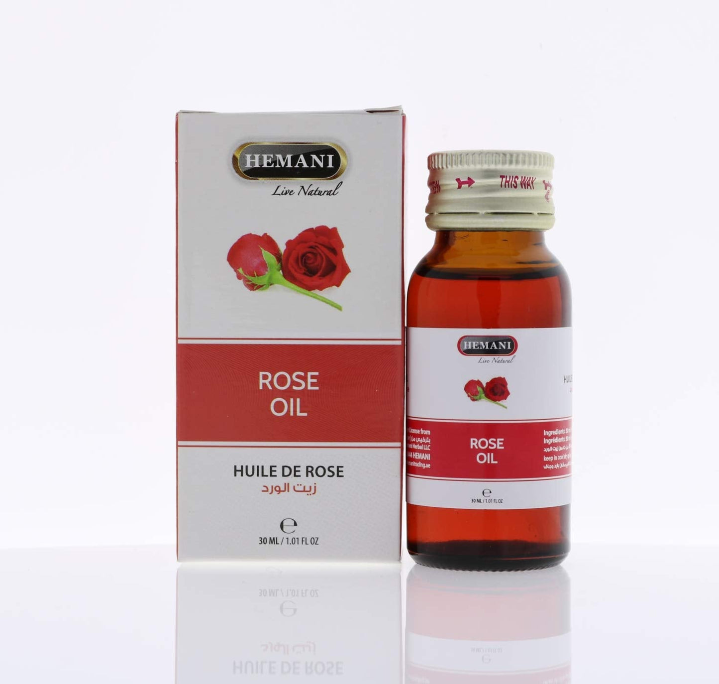 Hemani Rose Oil 30ml | Pure Cold-Pressed Edible Oil for Cooking, Skincare & Aromatherapy