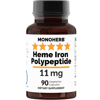 Heme Iron Polypeptide 11 mg - 90 Vegetarian Capsules | Iron Supplement Complex