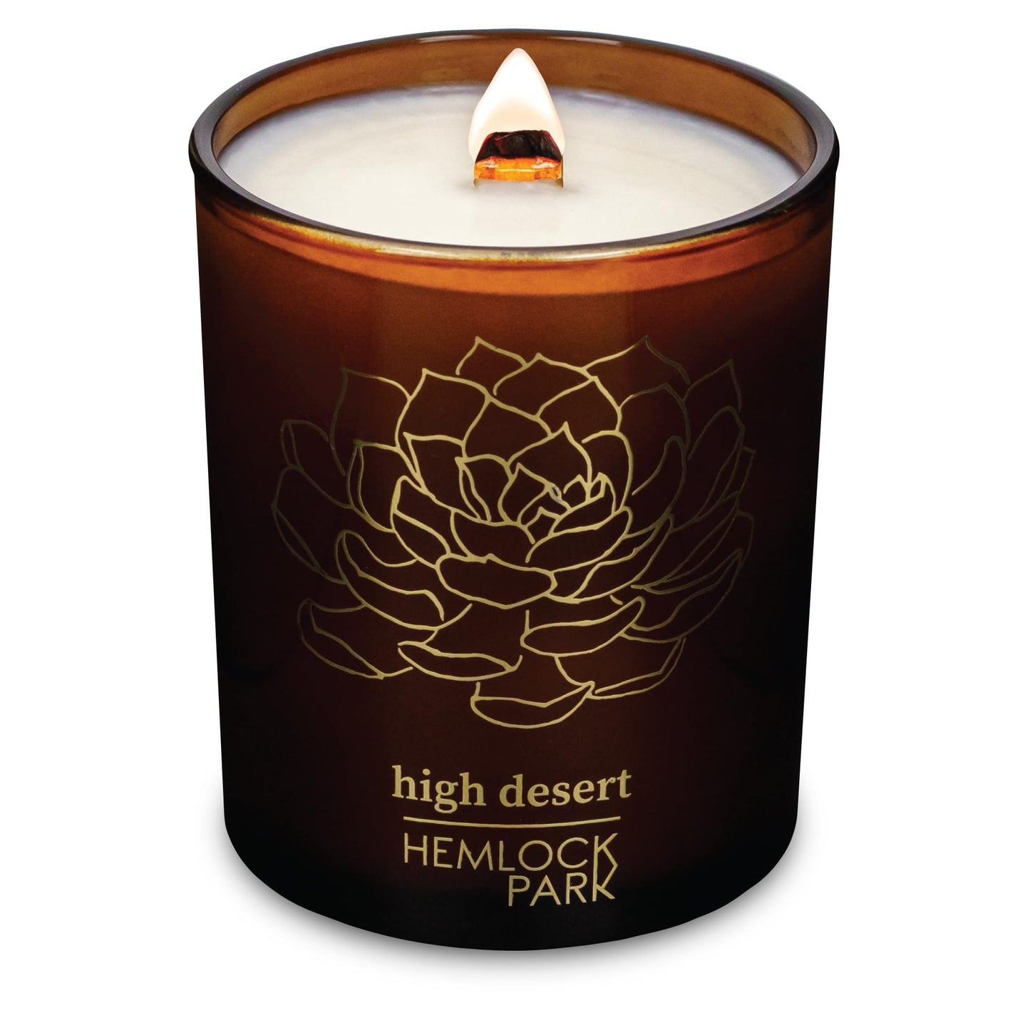 Hemlock Park Amber & Gold Wood Wick Candle – 7.2 oz Coconut Wax