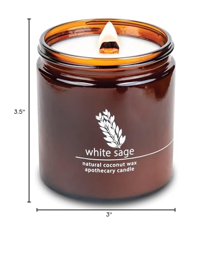 Hemlock Park Wood Wick Candle – 16 oz, White Sage | Handcrafted Coconut Wax