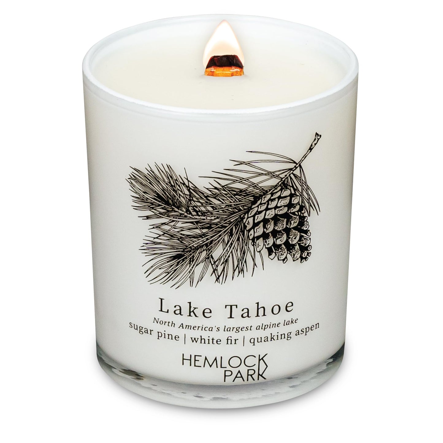 Hemlock Park Passport Crackling Wood Wick Candle – Coconut Wax 7.2 oz, Lake Tahoe