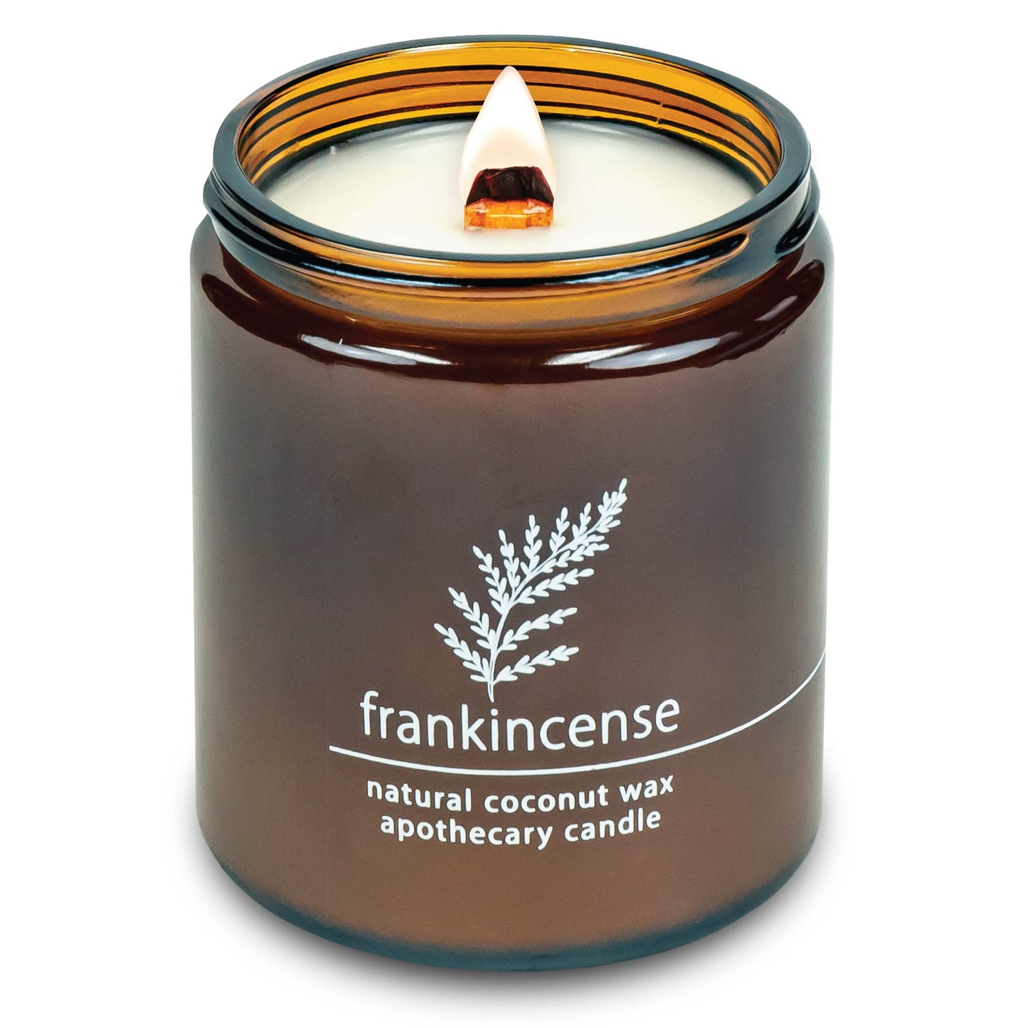 Hemlock Park Crackling Wood Wick Candle – Handcrafted Coconut Wax (8 oz, Frankincense)