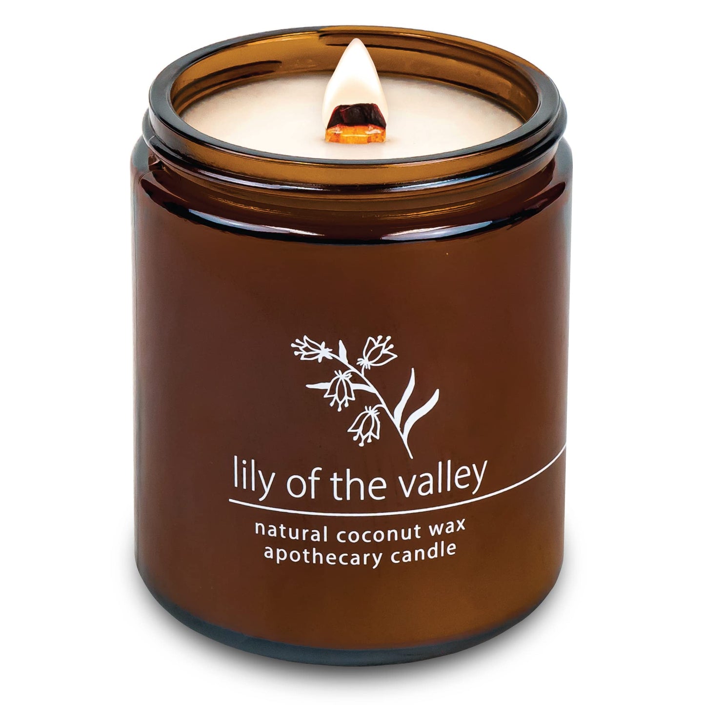 Hemlock Park Crackling Wood Wick Candle – Handcrafted Coconut Wax (8 oz) Lily of The Valley