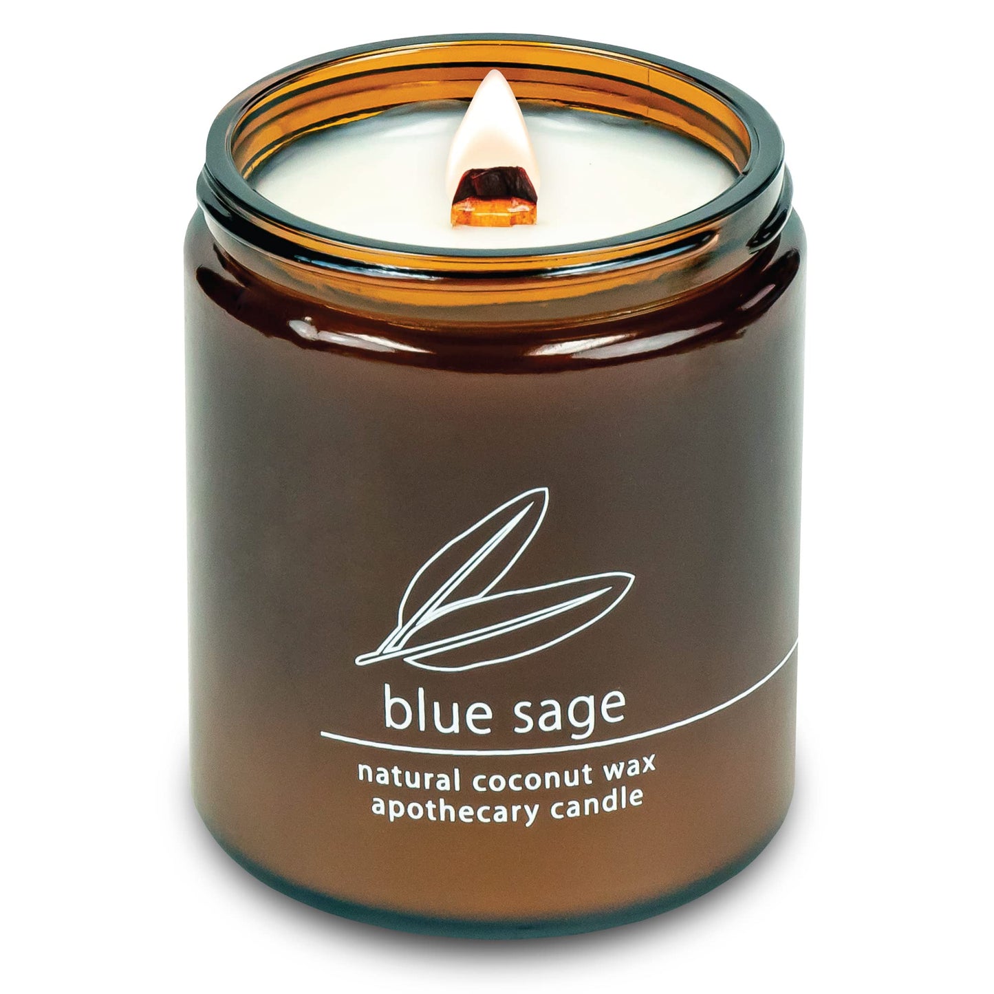 Hemlock Park Crackling Wood Wick Candle – Coconut Wax, Blue Sage, 8 oz