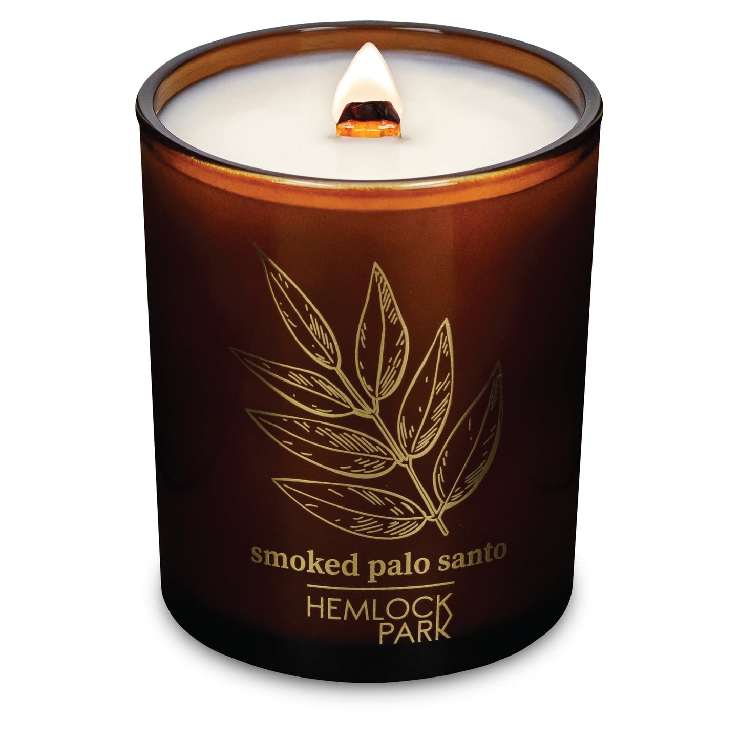 Hemlock Park Wood Wick Candle – Natural Coconut Wax, Smoked Palo Santo, 7.2 oz