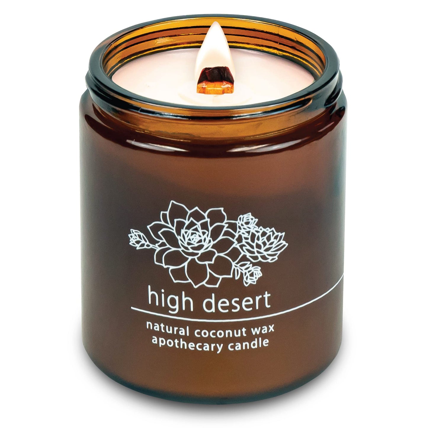 Hemlock Park Crackling Wood Wick Candle - Handcrafted with Natural Coconut Wax | 8 oz High Desert