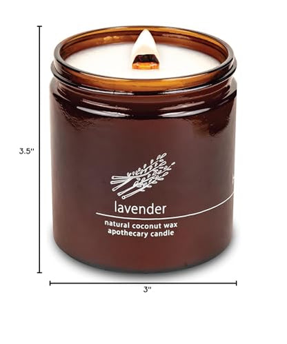 Hemlock Park Crackling Wood Wick Candle – Lavender Coconut Wax, 16 oz